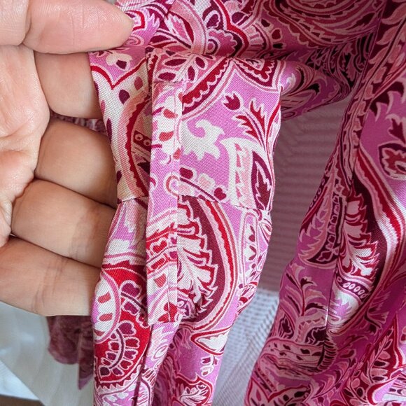 NWT Zara Women’s Pink Paisley Button-Up Dress, Size XS, Summer, Spring Feminine - Picture 8 of 11